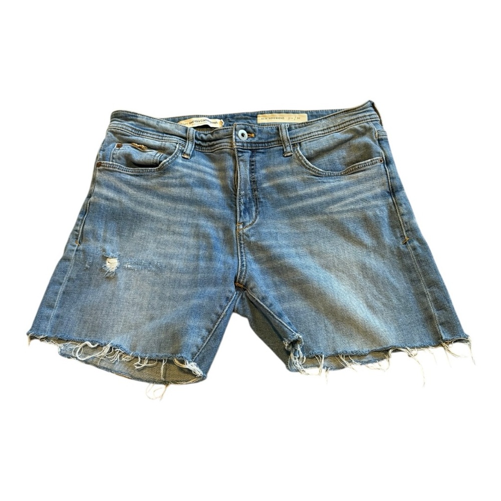 Pilcro & The Letterpress Blue Distressed Slim Boyfriend Jean Cutoff Short